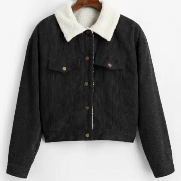 𝅺⭐️nwt ZAFUL Fuzzy Corduroy Jacket⭐️ - Picture 2 of 5